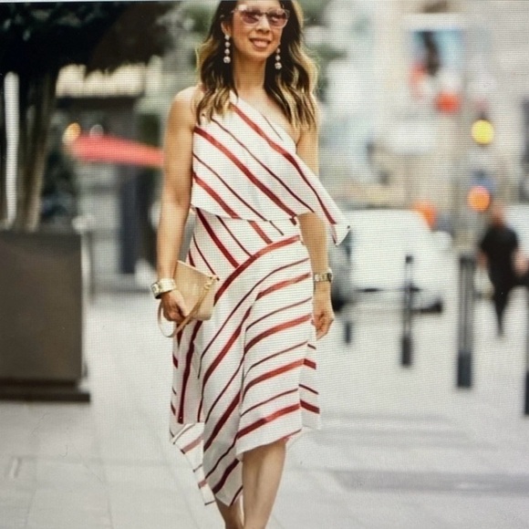 Banana Republic Striped Asymmetric Dress - Picture 14 of 15